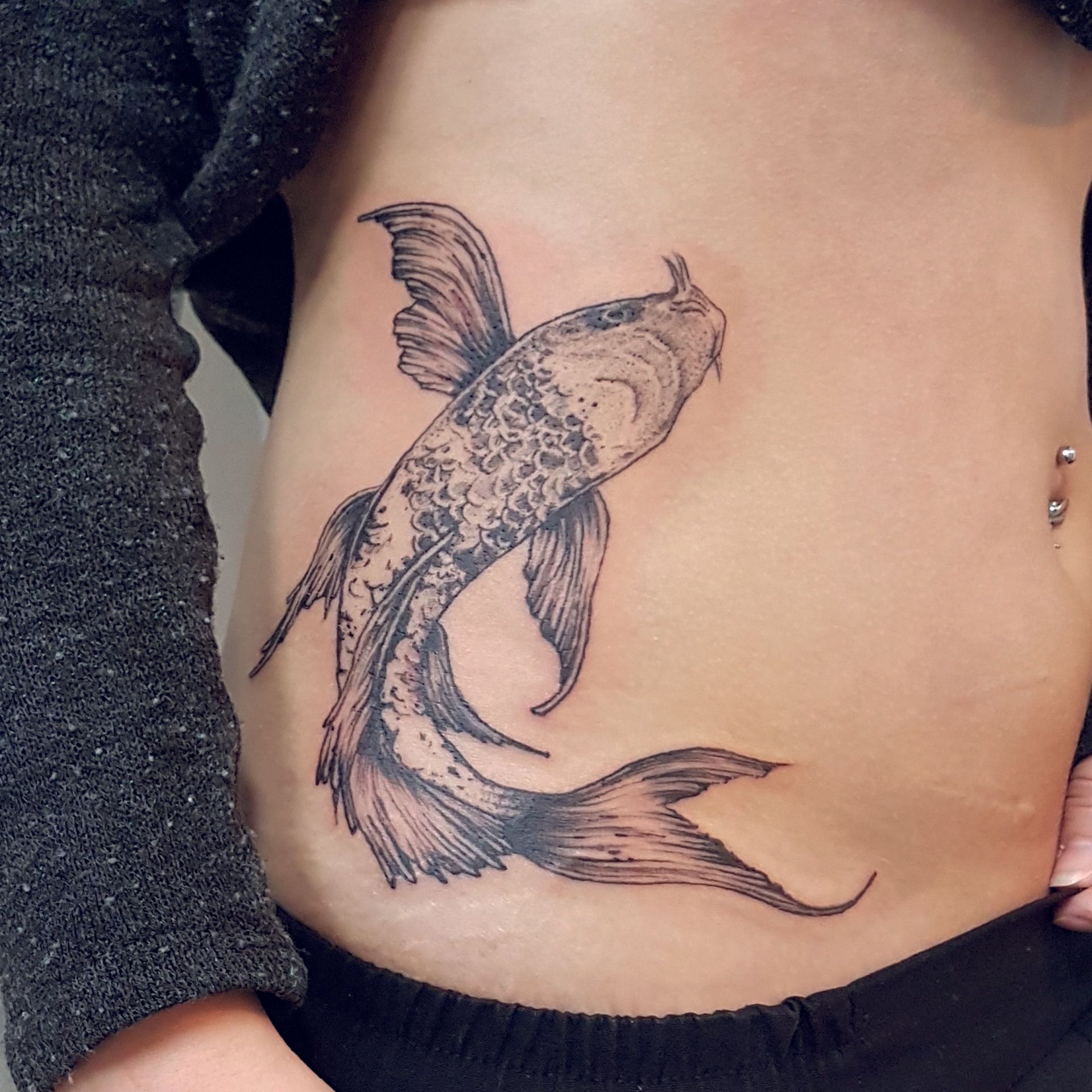 Koi Tattoo Sketchy Flensburg Tattoo Studio Schwarze Zeit