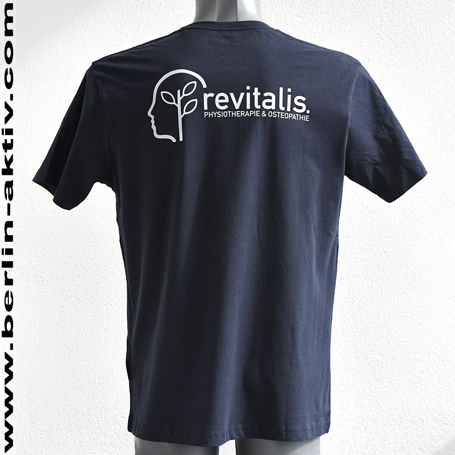 berlin-aktiv.com, Herren T-Shirt, navy blau, 100% Bio Baumwolle, Siebdruck,