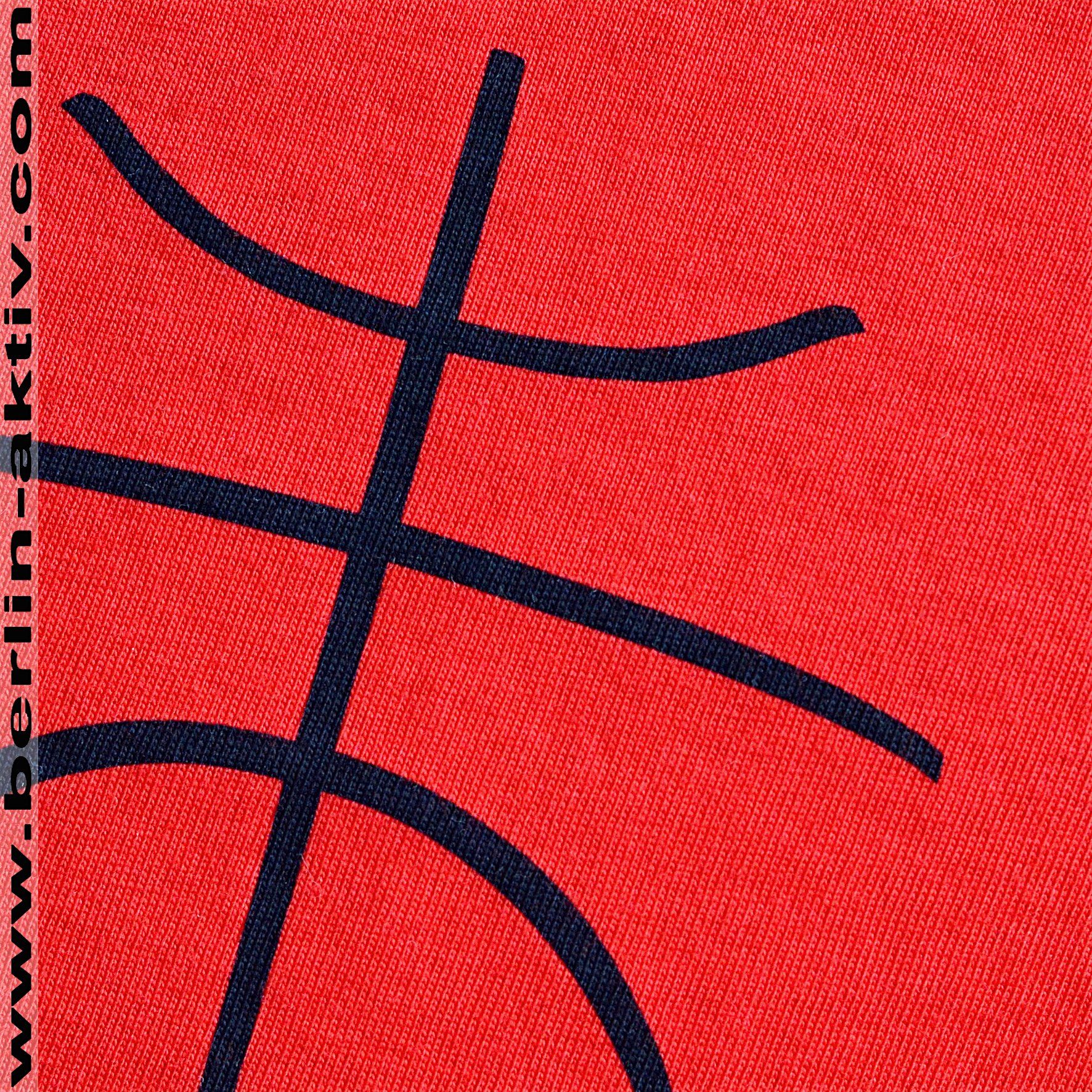 berlin-aktiv.com Basketball Logo Siebdruck auf T-Shirt rot