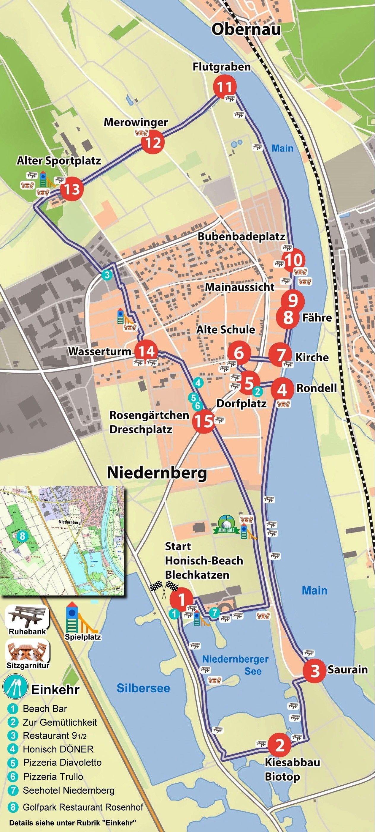 PDF-Übersichtsplan inkl. Gastronomie Kulturpfad Übersicht Gastronomie Kulturpfad Niedernberg