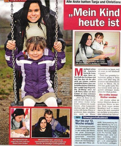 Viel Spaß Artikel Artikel 'Mein Kind ist heute mein größtes Glück' aus der Zeitschrift Viel Spaß über die persönliche Erfahrung von Tanja Begerack.