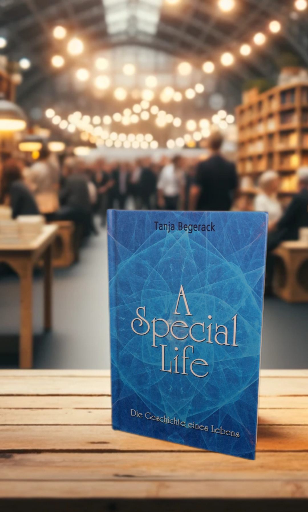 Buch 'A Special Life - Die Geschichte eines Lebens' ausgestellt auf der Leipziger Buchmesse 2024, Einblick in die Livro-Gemeinschaftsausstellung.