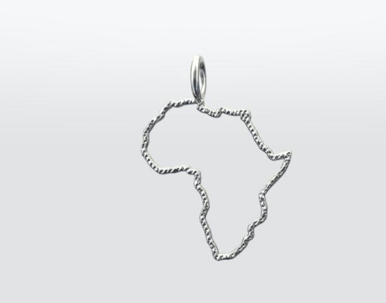 Afrika jewelry. Africa sterling silver pendant
