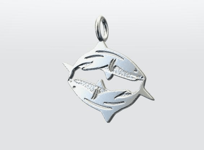 Shark jewelry, sharks, Pisces shark pendant. sterling silver shark