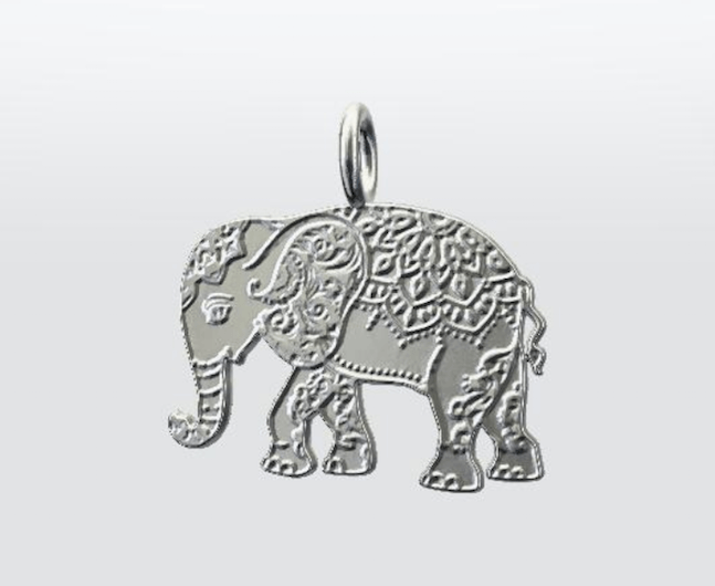 elephant pendant. sterling silver elephant. 14k gold elephant