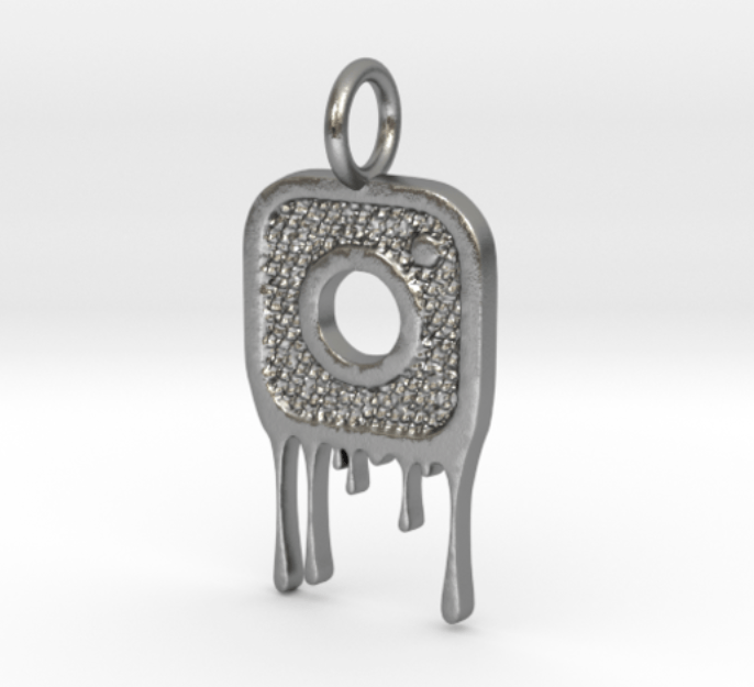 Sterling silver instagram logo. instagram jewelry, social media inspired,