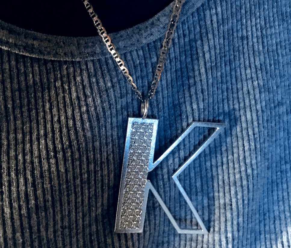 Initial pendant, letter K pendant