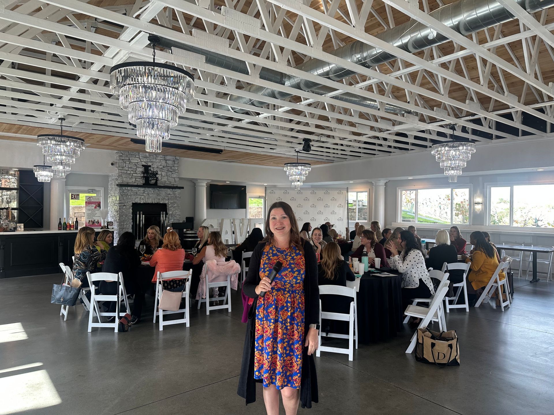 Darlene Hawley speaking to a women's group of leaders.
