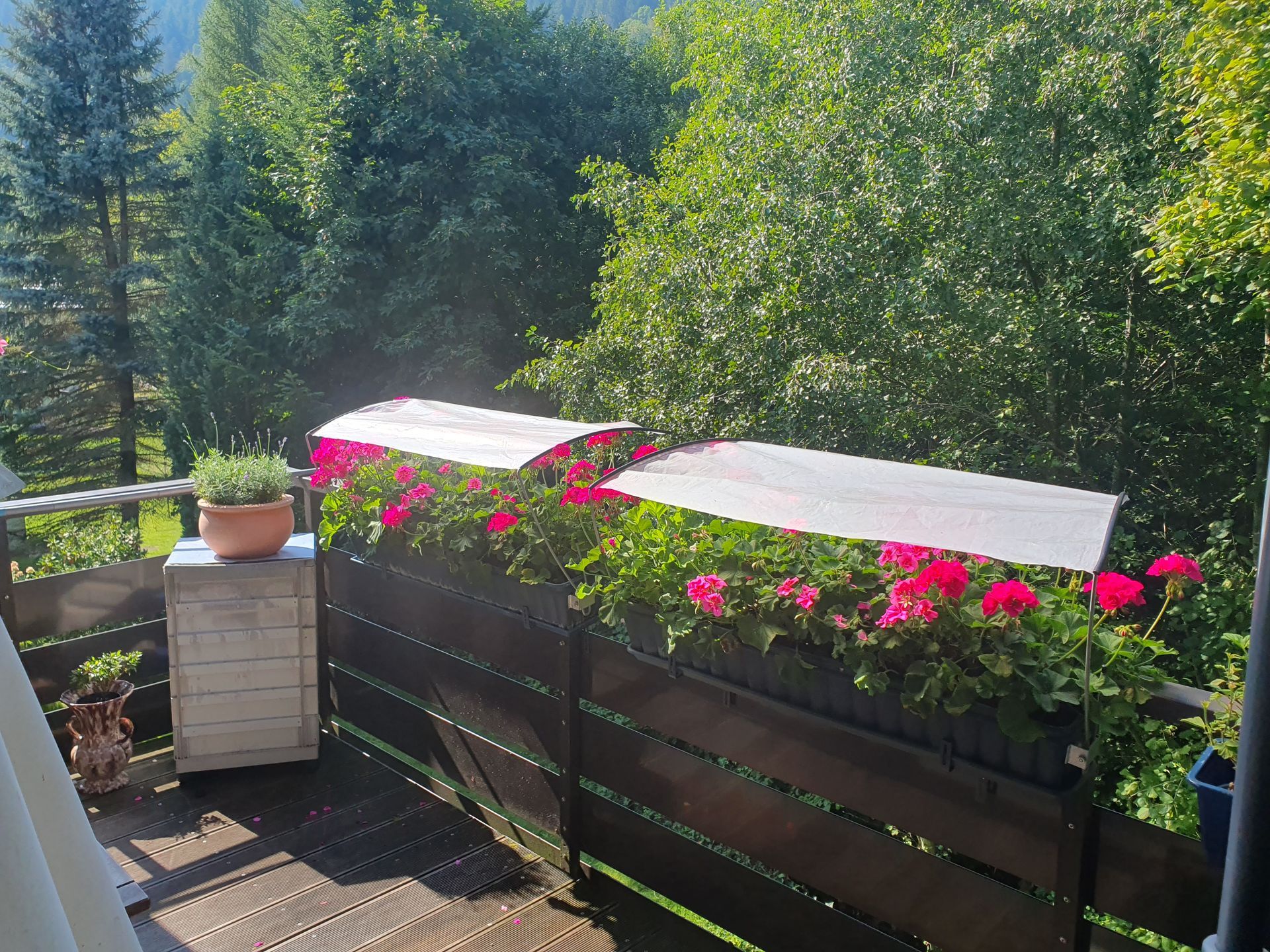 Balkon mit Blumen