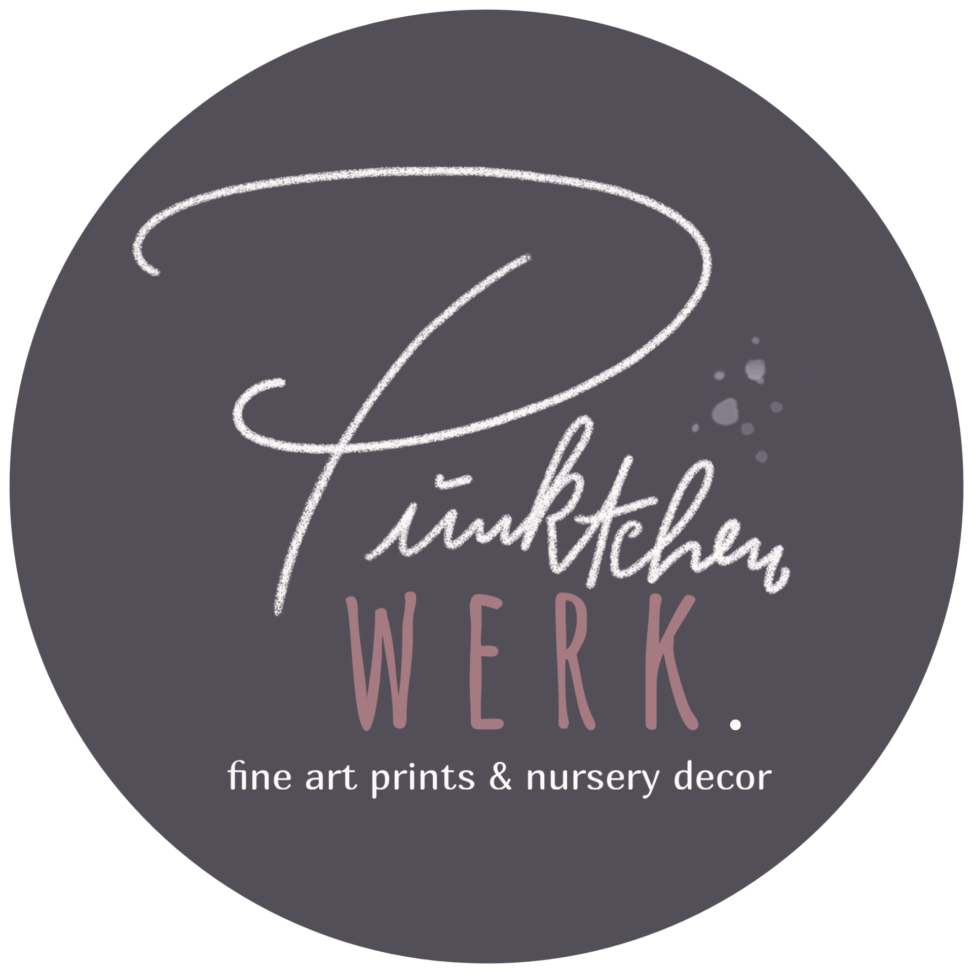 Pünktchenwerk - fine art prints & nursery decor, Logo rund dunkelgrau © Conny Kunz