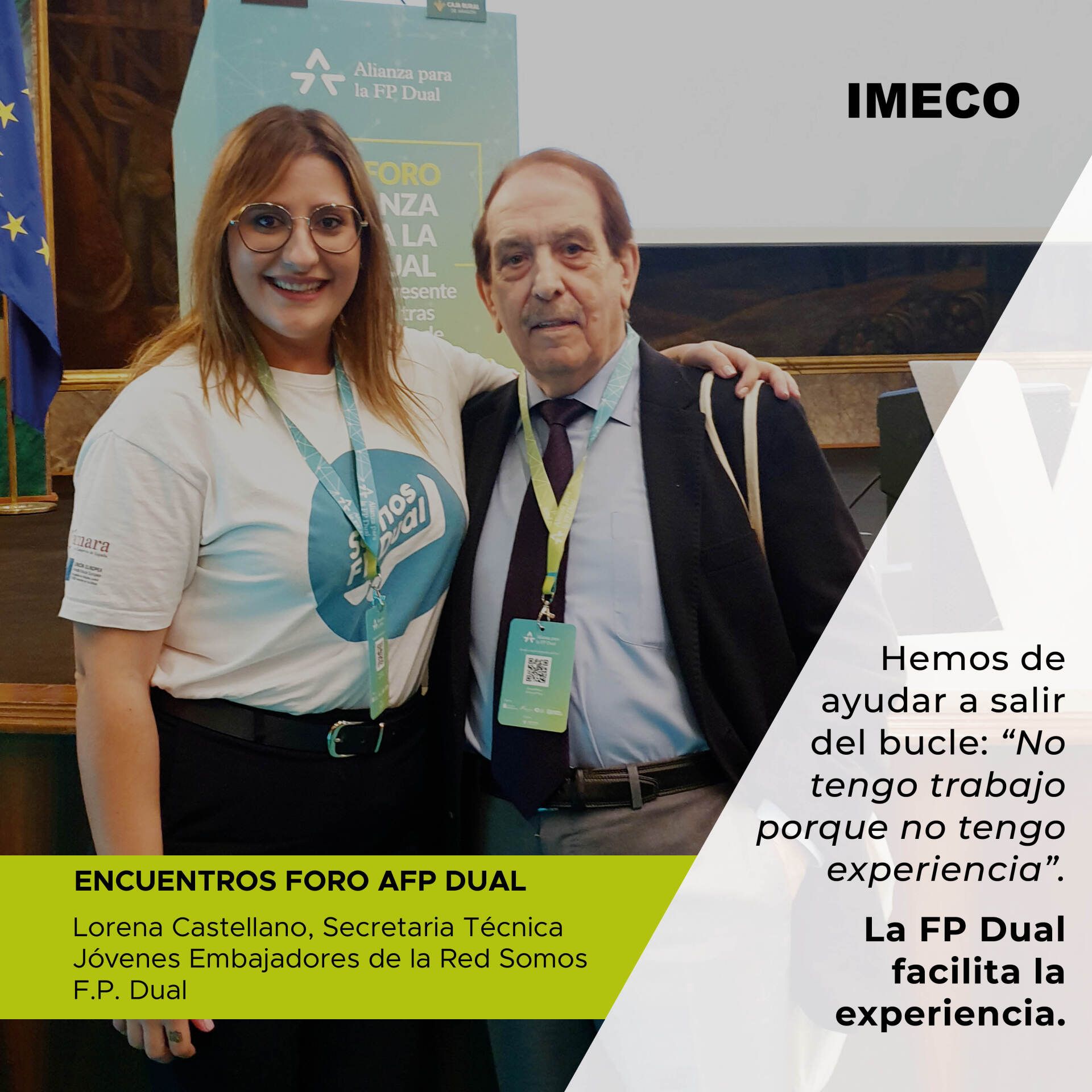 Lorena Castellano, secretaria técnica de jóvenes embajadores de la red Somos FP dual FORO AFP DUAL Lorena Castellano,