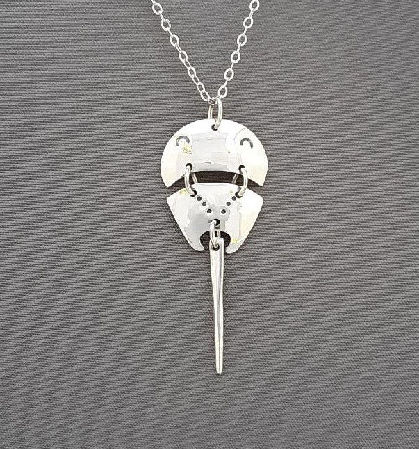 horseshoe crab, argentium silver, silver, sterling, copyright,