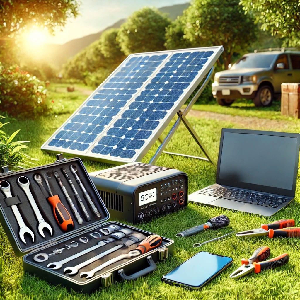 Eine Szene mit modernen Haushaltsgeräten, darunter ein Kühlschrank, eine Waschmaschine und ein Klimagerät, auf einer Wiese vor Solarpaneelen – Darstellung der Verbindung von erneuerbarer Energie und energieeffizienten Technologien.
A scene with modern household appliances, including a refrigerator, a washing machine and an air conditioner, on a meadow in front of solar panels - illustrating the combination of renewable energy and energy-efficient technologies.
Von GEOlaViva erstellt mit KI - Created by GEOlaViva with AI