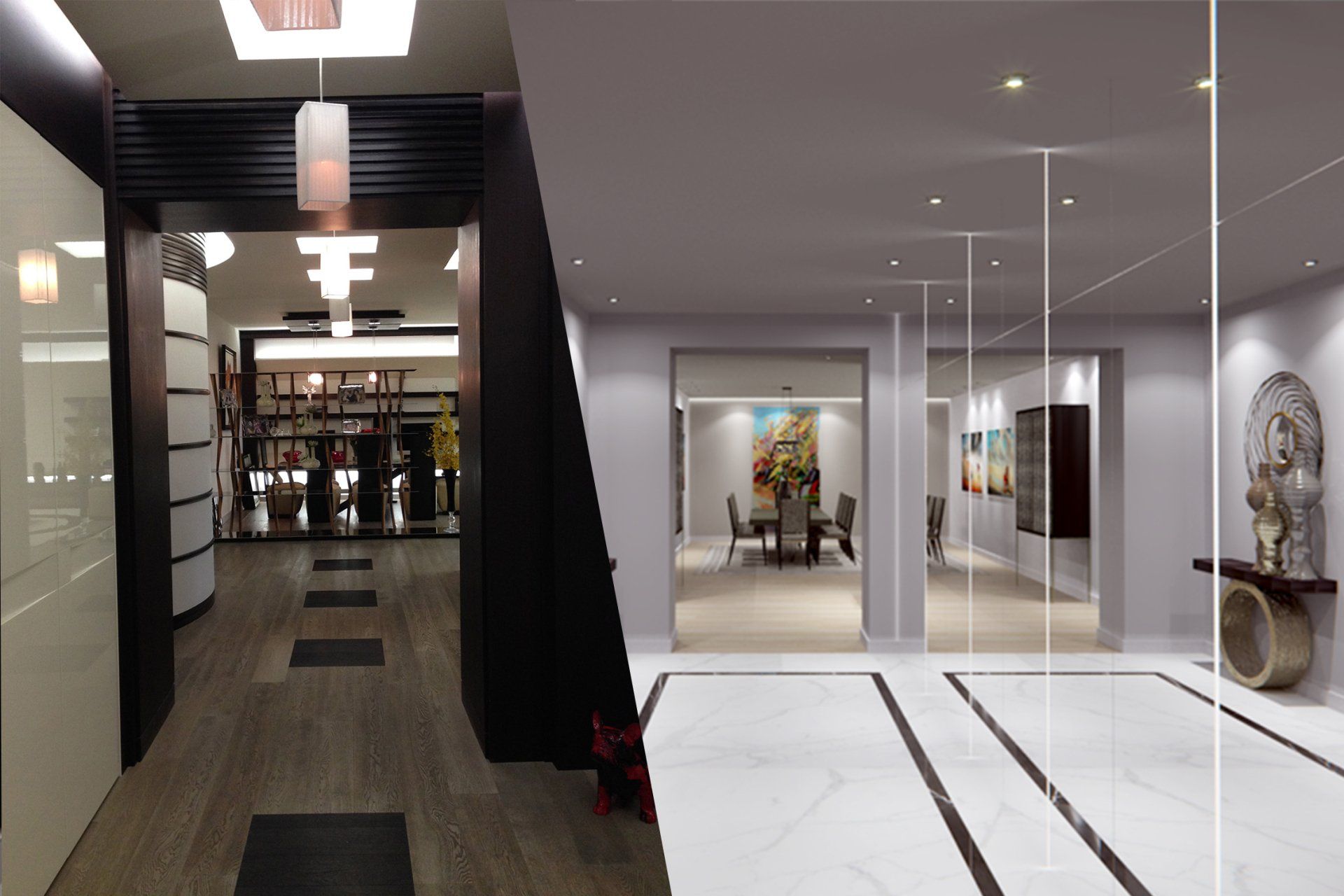 Avant et après rénovation d'un appartement