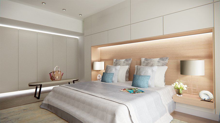 Chambra à coucher design - dressing design avec leds intégrés - lampes Porta Romana -