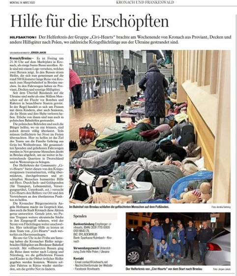 Fränkischer Tag - CiviHearts Kronach