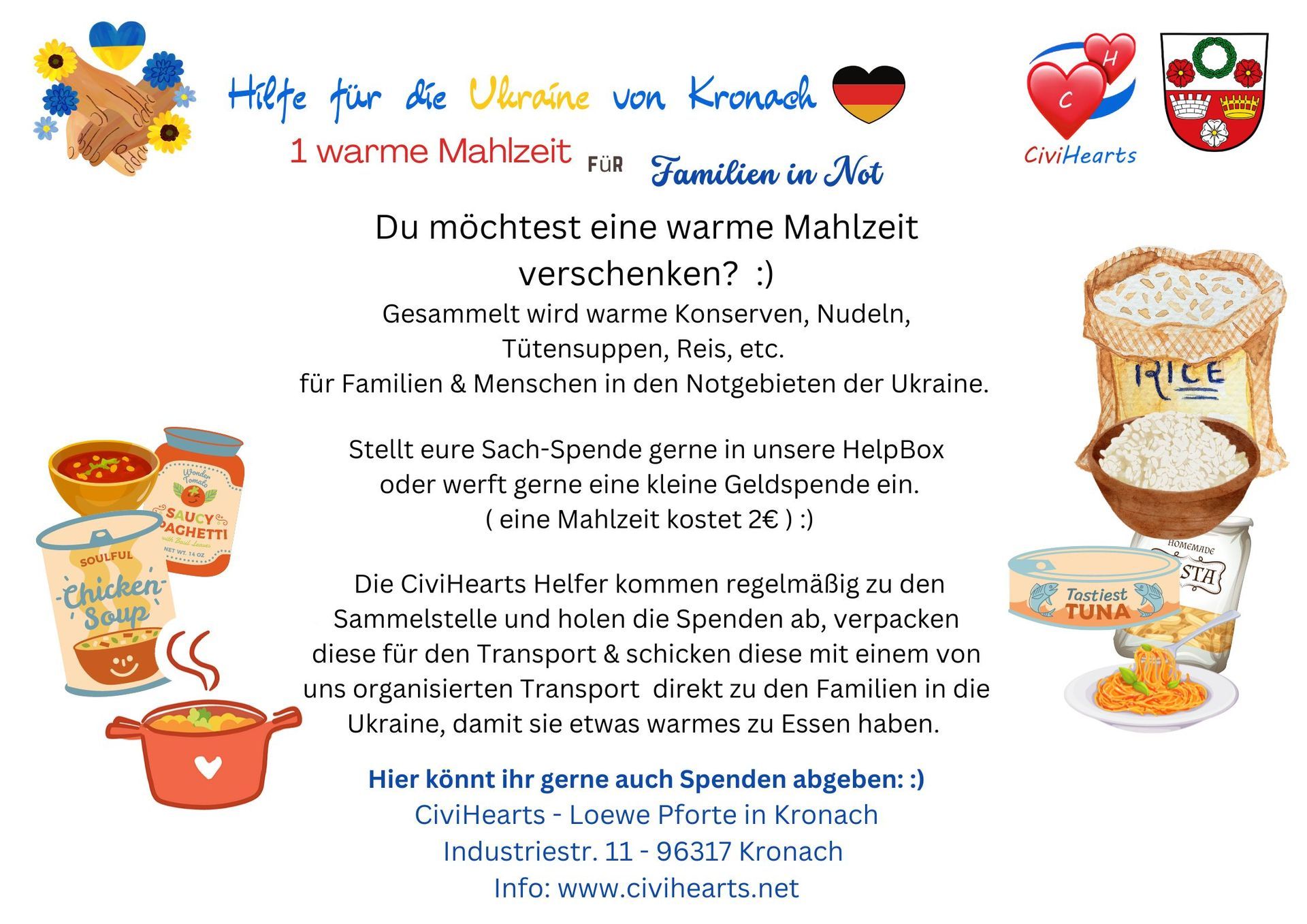 Civihearts Spendenaktion warme Mahlzeit Civihearts Spendenaktion warme Mahlzeit