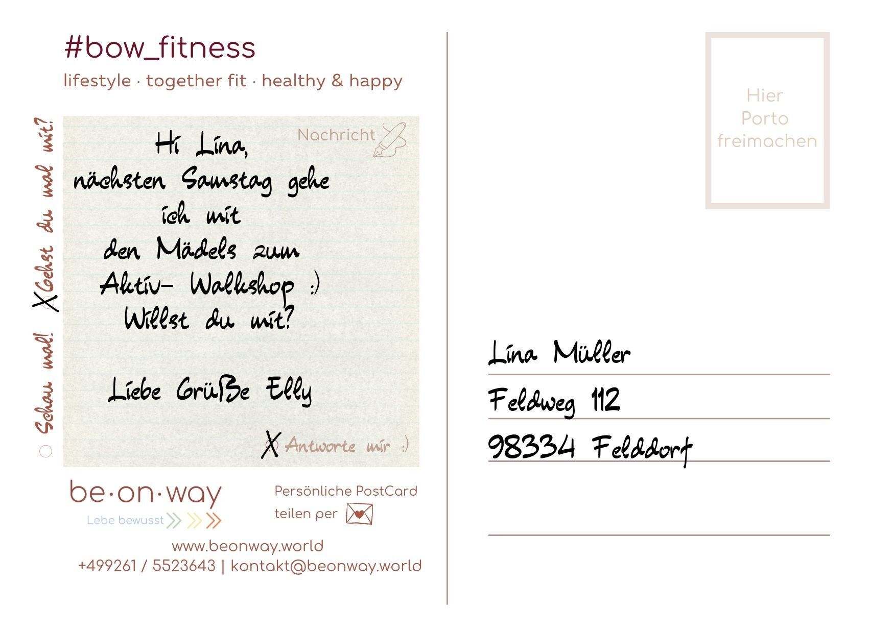 PostCard, bow PostCrad, Postkarte Spruch, Spruch des Tages, Spruch Inspiration, beonway, beonway Karte, Offline posten, persönlich Posten, beonway world, Postkarte schicken, Postkarten Claims