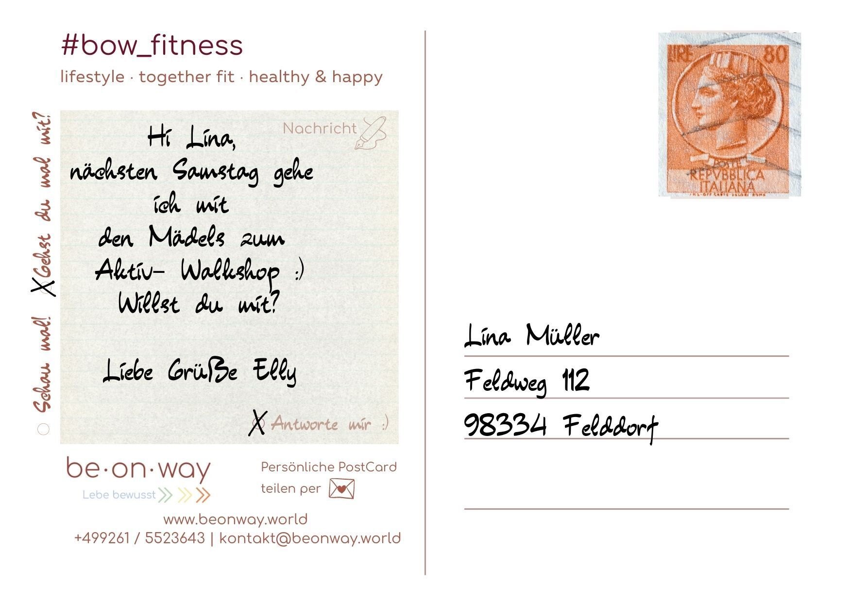 PostCard, bow PostCrad, Postkarte Spruch, Spruch des Tages, Spruch Inspiration, beonway, beonway Karte, Offline posten, persönlich Posten, beonway world, Postkarte schicken, Postkarten Claims