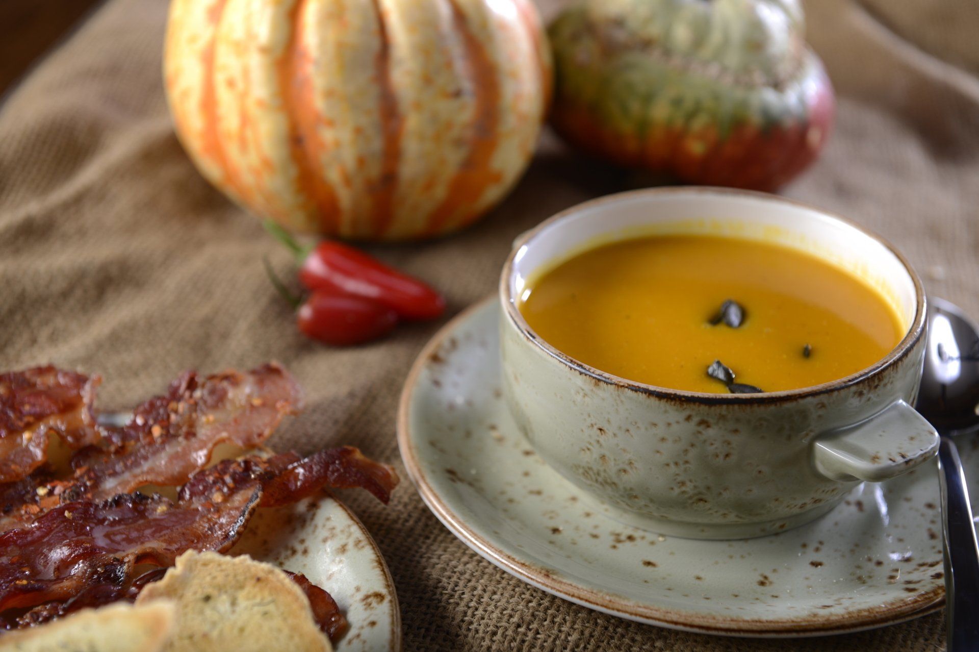 Kürbissuppe mit Bacon- Spicy Pumpkin Soup