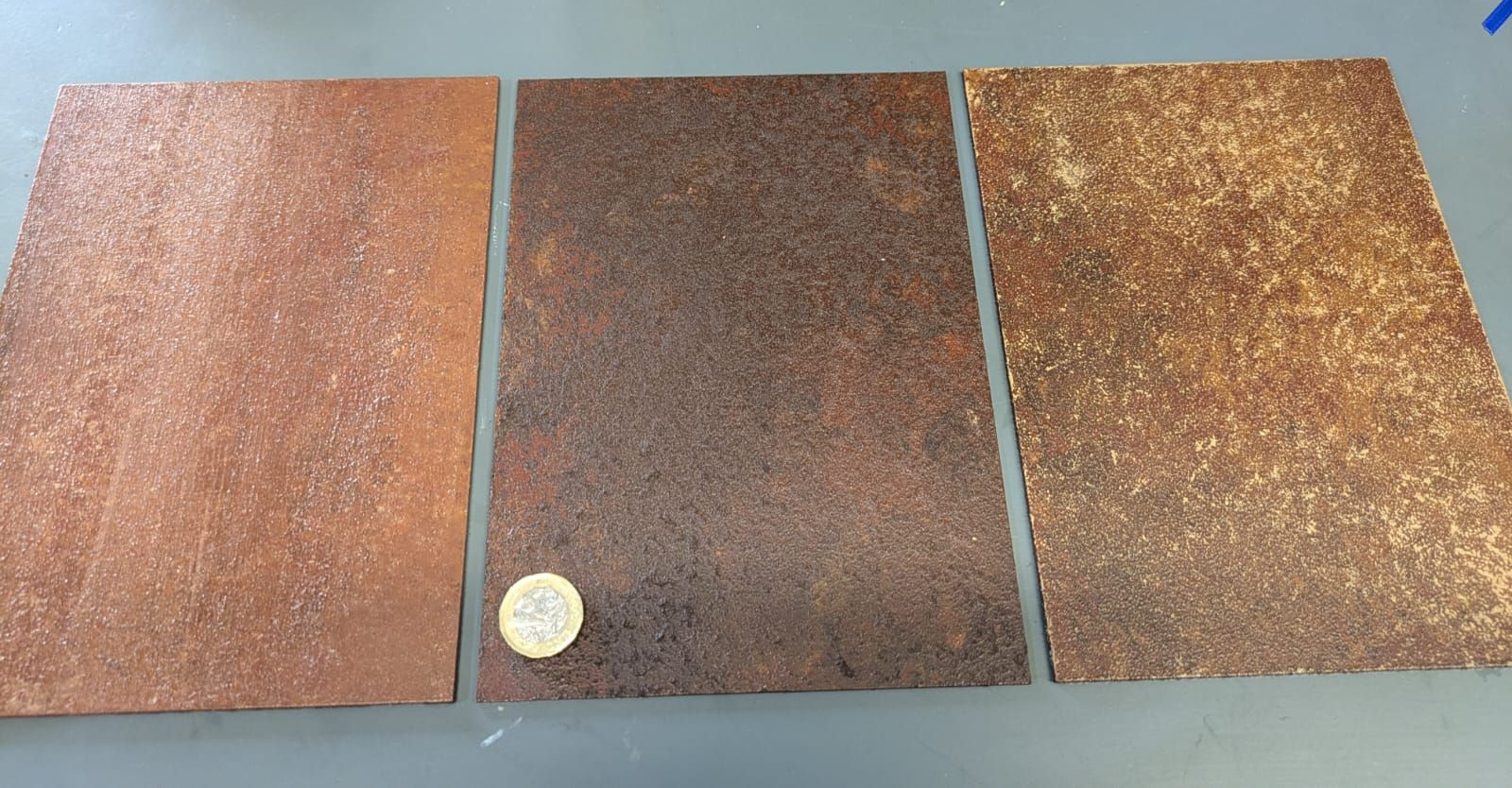 Faux corten rust variations