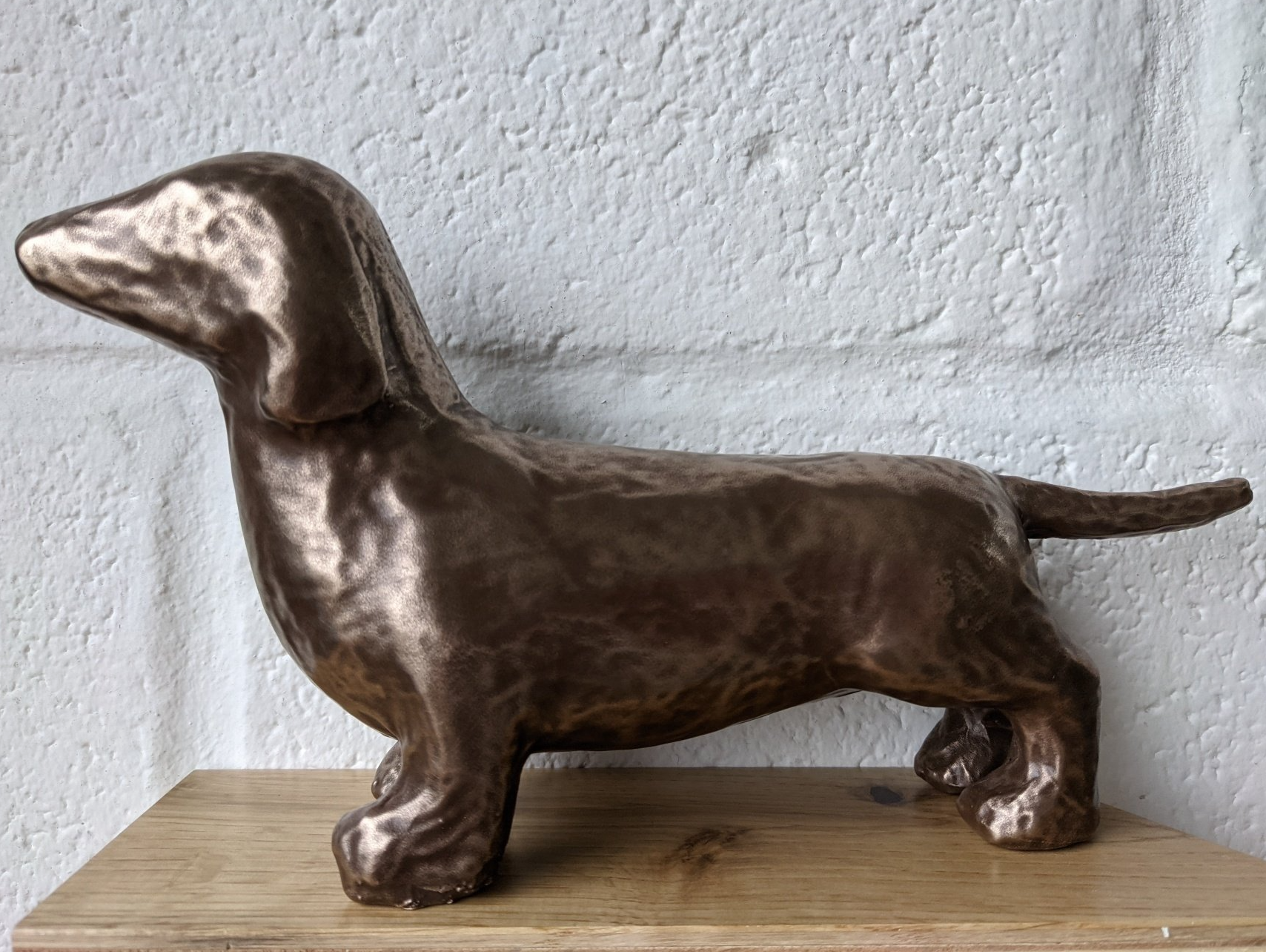 TechniColour Spraying Middle Aged Bronze Papermache Dog
