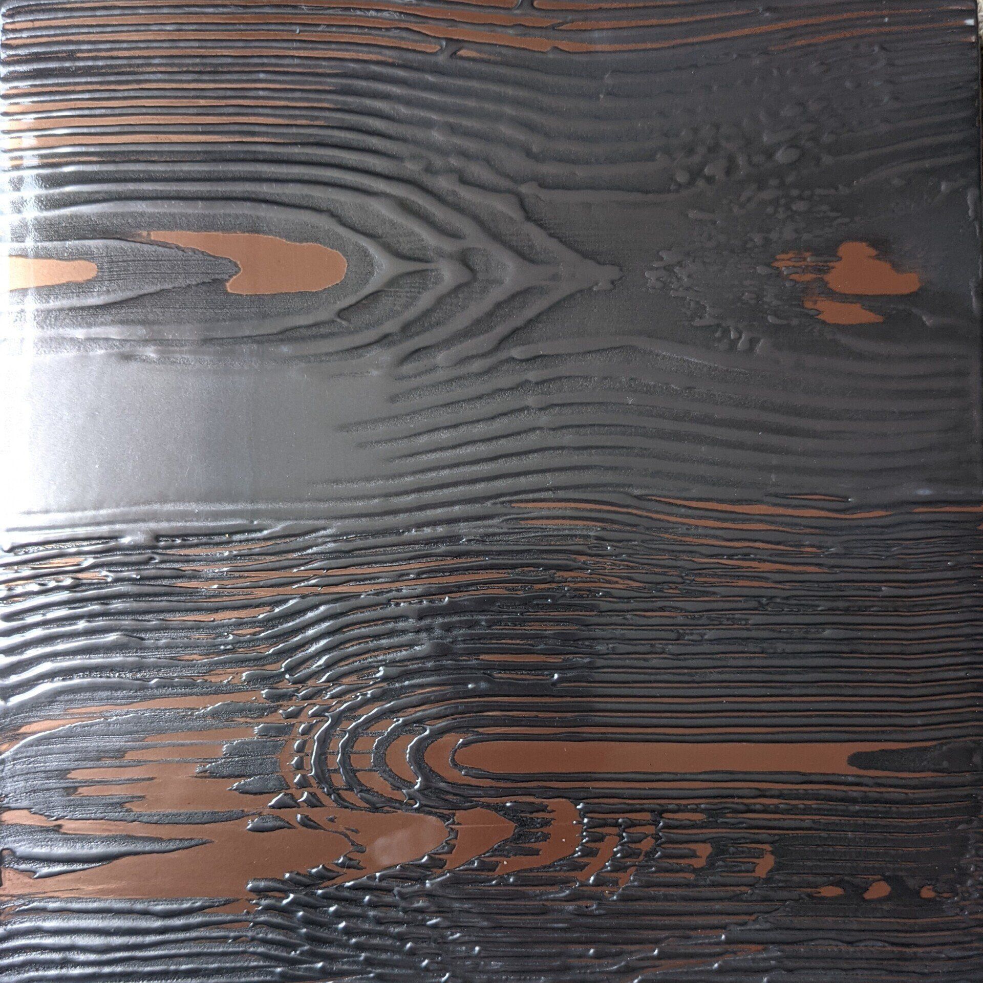 VeroMetal copper gunsmoke wood grain high shine