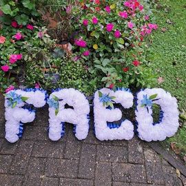 Artificial Funeral Flowers Any 4 Letters in any Colours