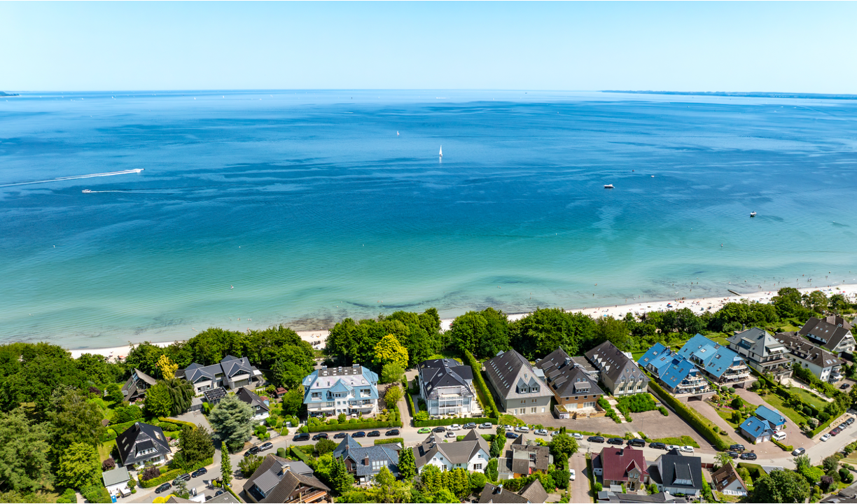 Blick über die Ostsee mit Ferienhaus Scharbeutz