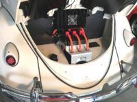 VW Bug engine showing electric conversion