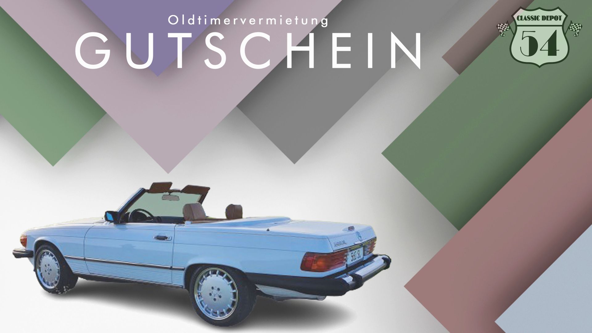 Gutschein-Mercedes Benz Cabrio 560 SL - Oldtimervermietung
