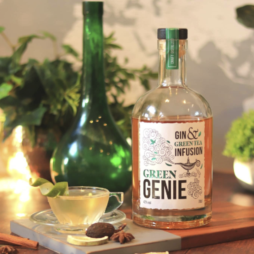 Green Genie Gin, British Gin, Green Tea, Arabian Nights, Silk Road, Spice Route