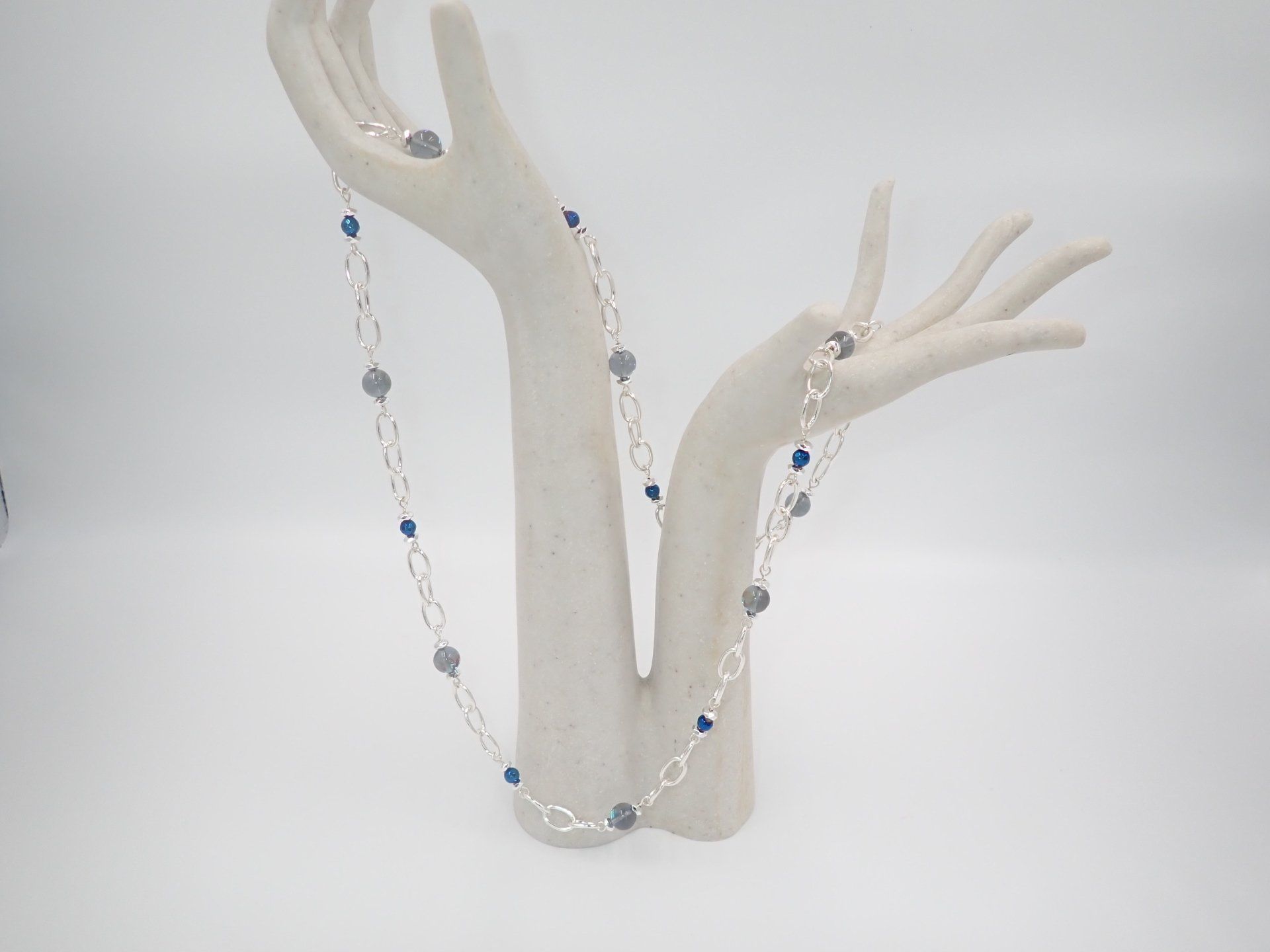 Moonstone Chain Necklace by EasilyUnbeadable