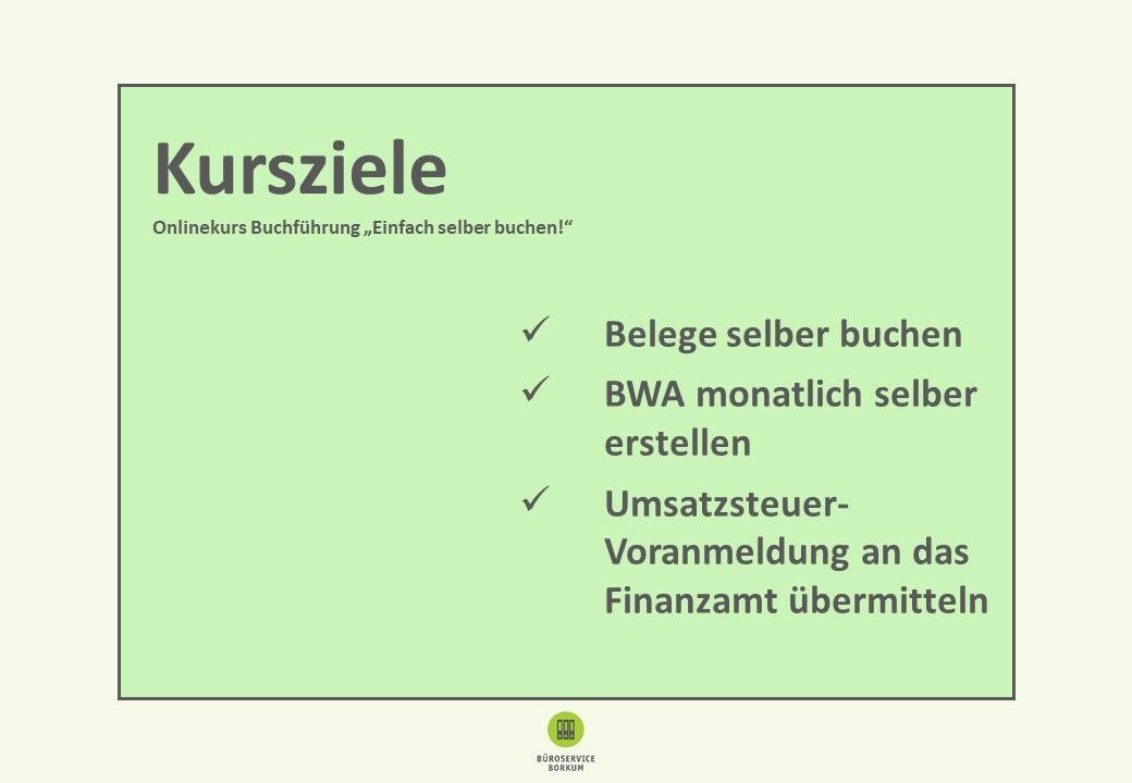Büroservice Borkum - Onlinekurs Buchführung