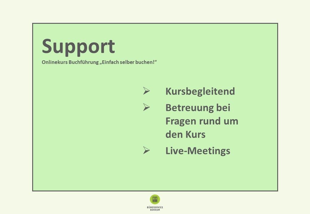 Büroservice Borkum - Onlinekurs Buchführung