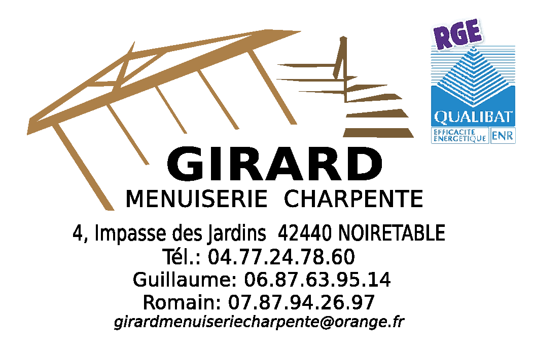 logo girard menuiserie charpente noirétable neuf et rénovation toiture couverture sur mesure