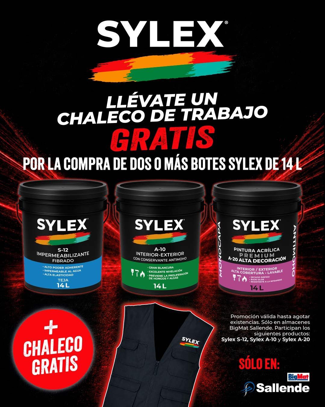 Imagen de promoción de pinturas SYLEX en los almacenes BigMat Sallende