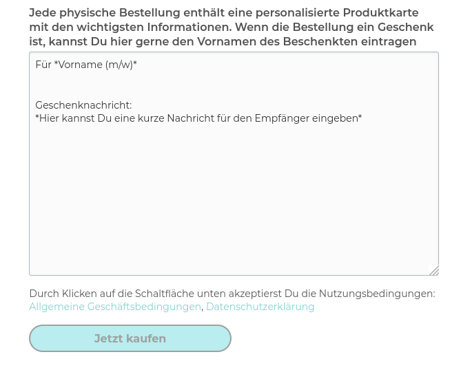 filucry geschenknachricht
