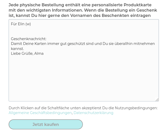 filucry geschenknachricht