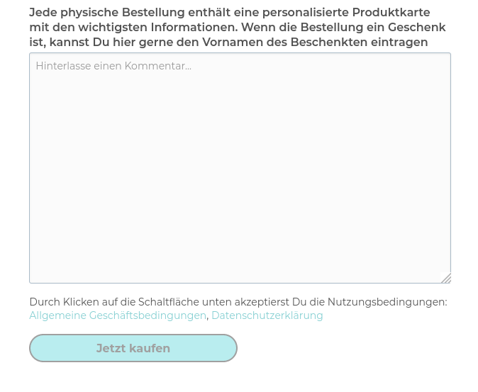 kommentar zur bestellung
