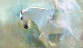 Bild: Gemälde Pferd mit Flügeln Abschied vom geliebten Tier, Tierbestattungen