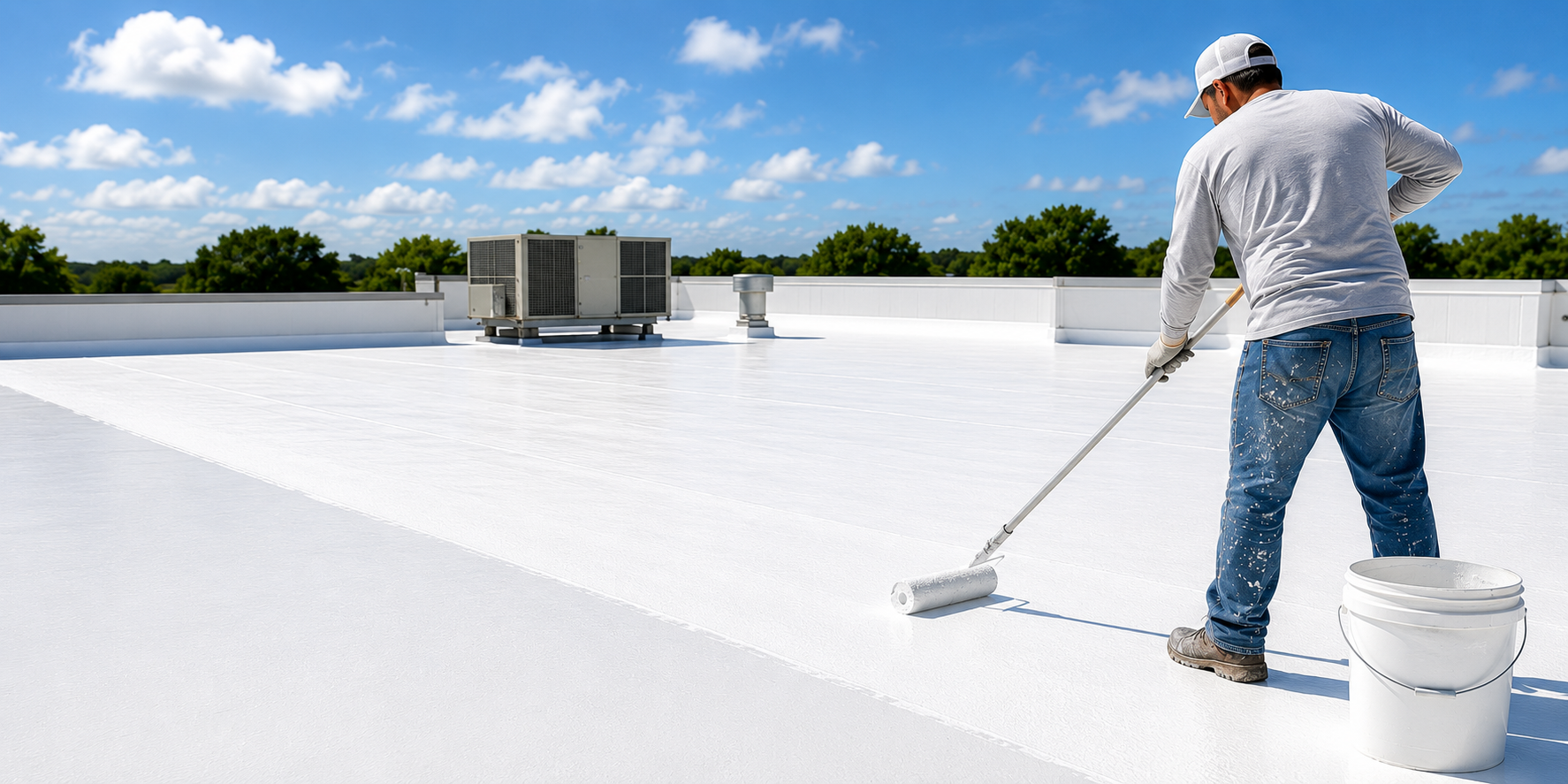 white elastomeric roof coating