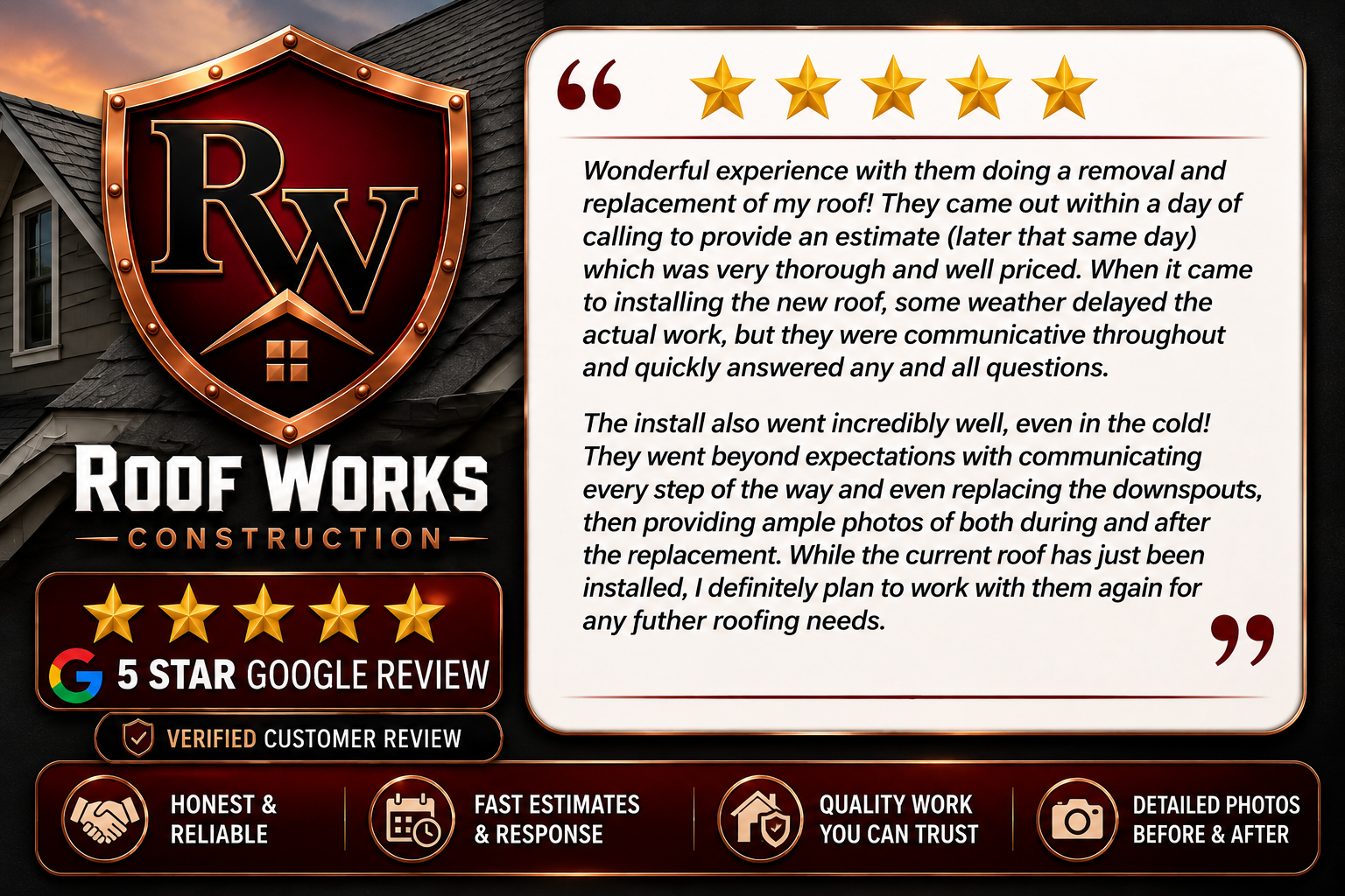 5 star google review