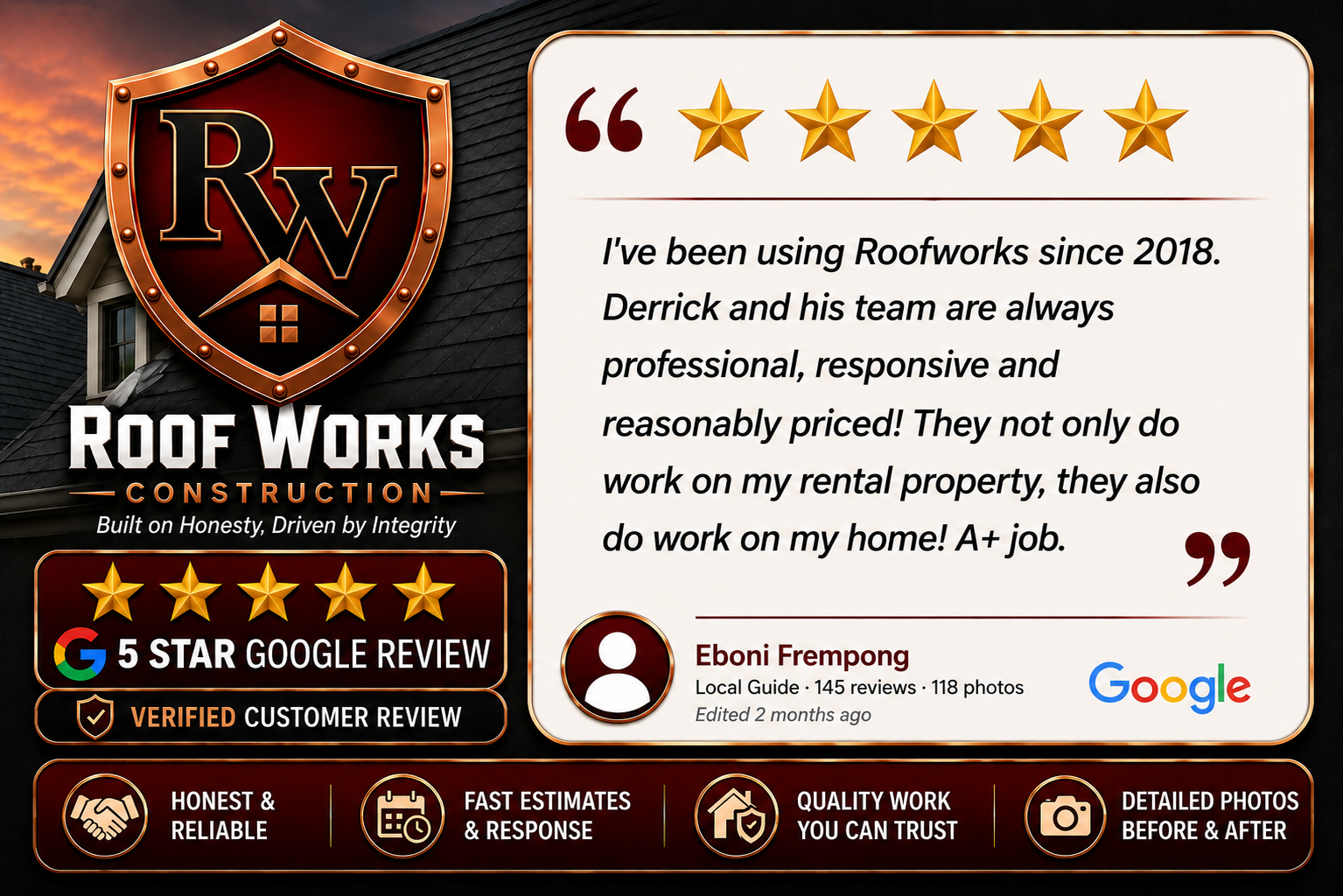 5 star google review
