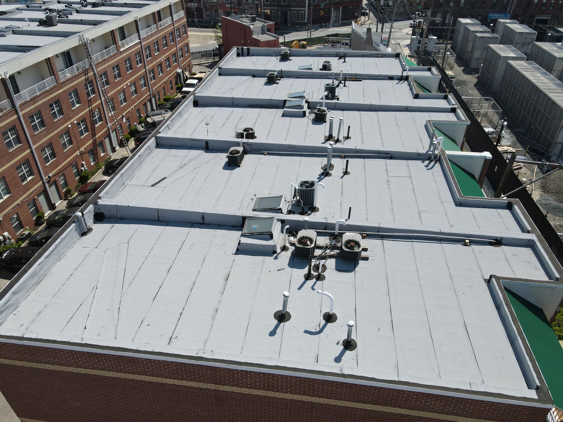 new white granulated rubber roofs in Philadelphia