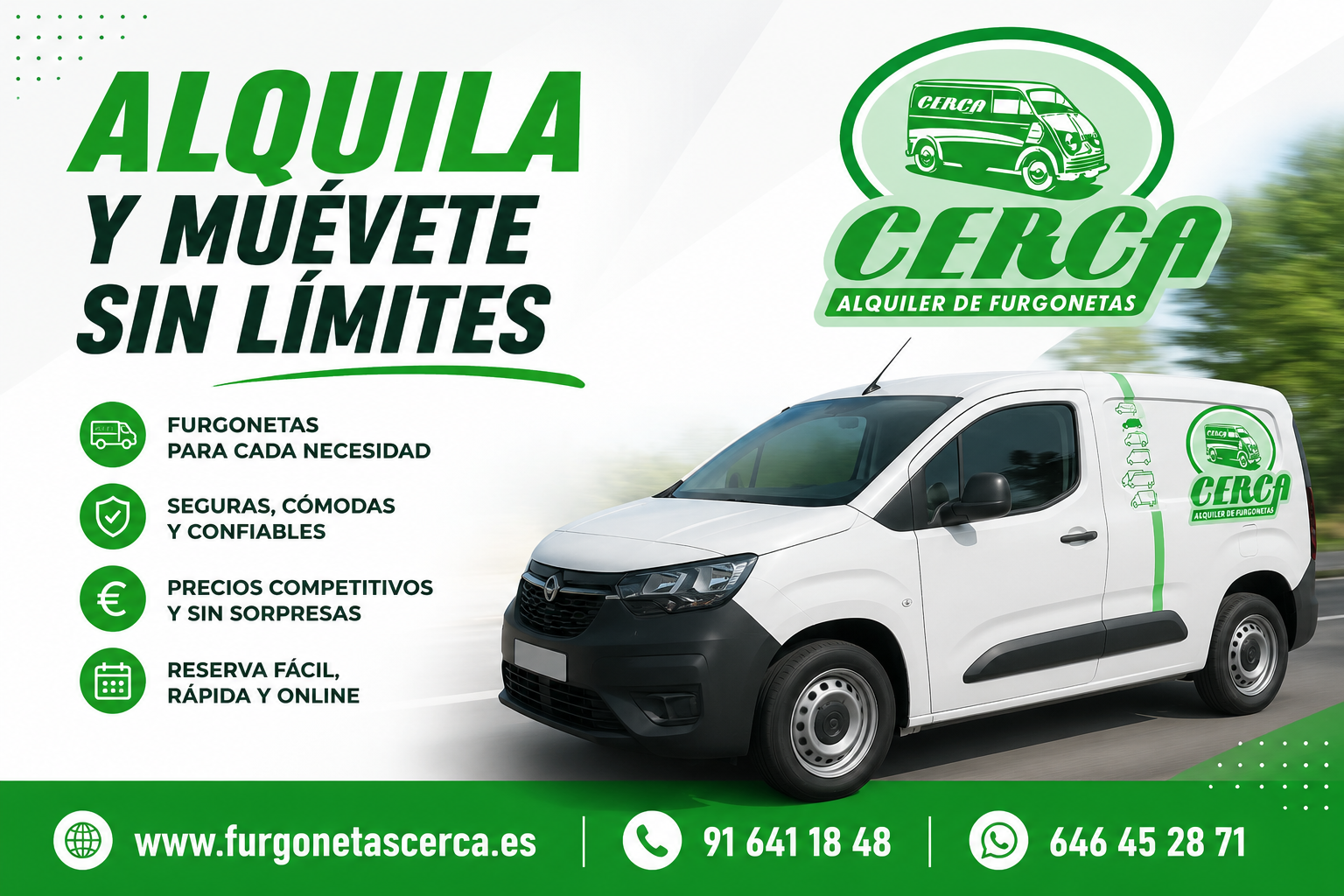 Alquiler de furgonetas en Madrid con Cerca