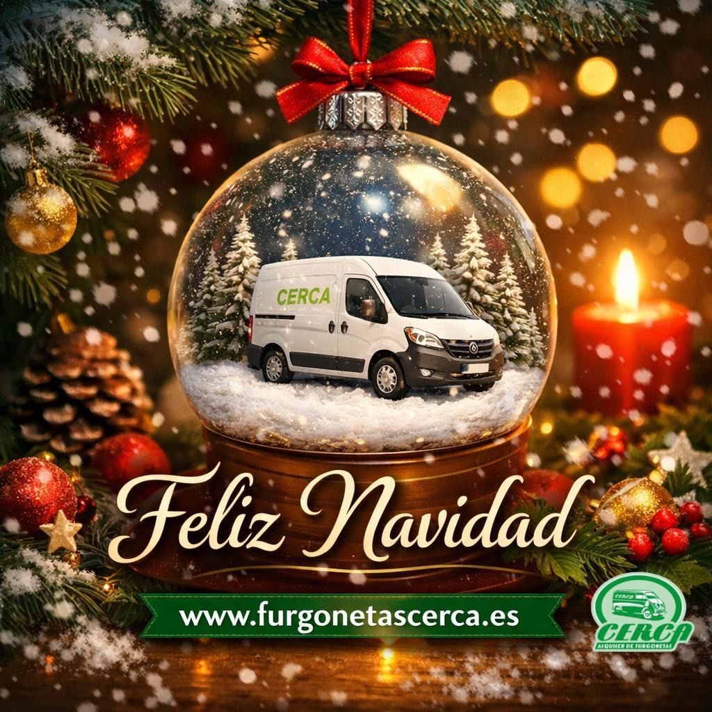 Furgoneta de CERCA Alquiler de furgonetas en una bola de Navidad