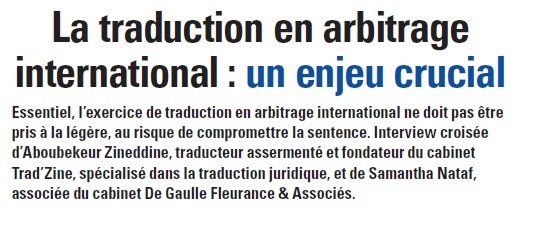 La traduction en arbitrage international