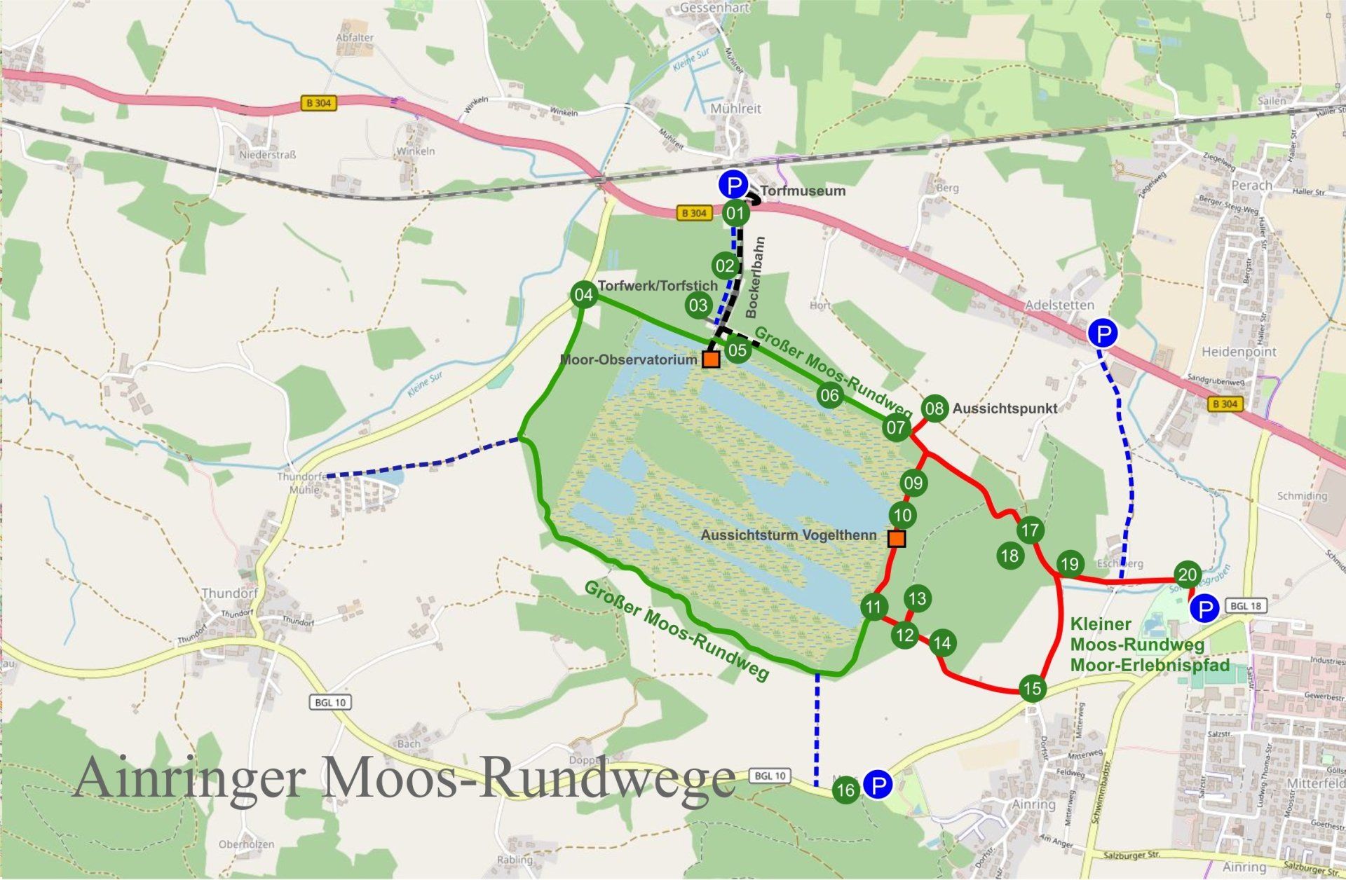 Wegekarte Ainringer Moosrundwege