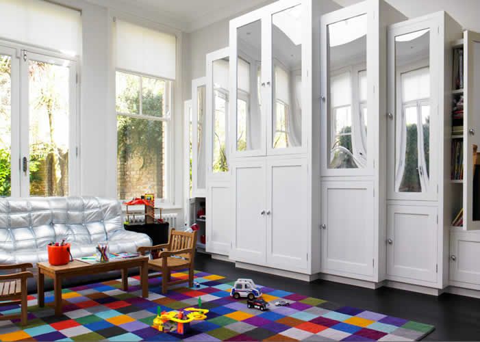 Nepalese checker multi colour rug